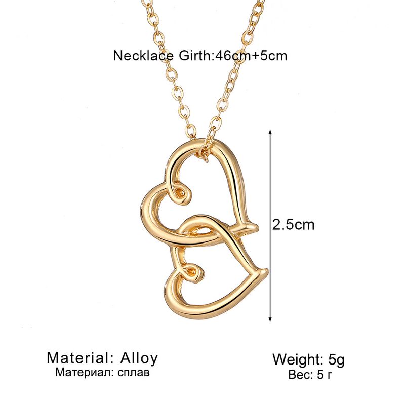 Liebesanhänger Halskette für Frauen hohler Stil hochwertiger Sinn für alle Spielpullover Schlüsselbeinkette Schmuck_voghion.com