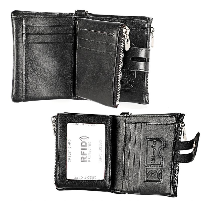Neue männer echte RFID crazy horse leder zipper frauen retro multifunktionale kurze brieftasche_voghion.com
