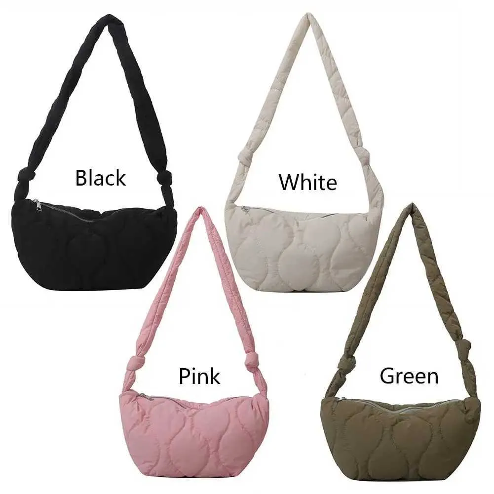 Puffer Shoulder For Women Soft Down Cotton Padded Tote Handbag Purse Quilted Cross Body Bag Solid Color Pillow Shopper_voghion.com
