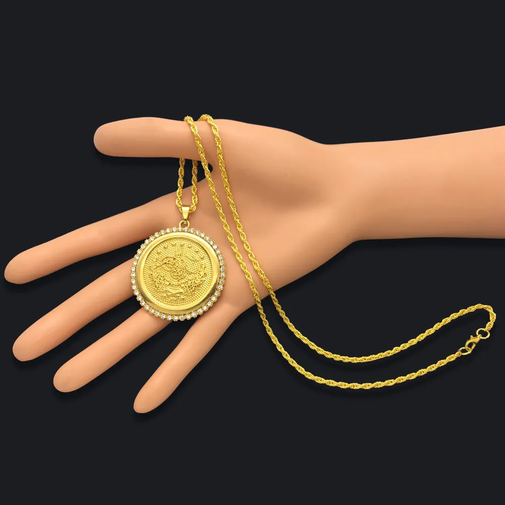 Hanger kettingen mode verguld Ottomaanse Turken badge ketting persoonlijkheid lange ketting unisex hip hop sieraden feest_voghion.com