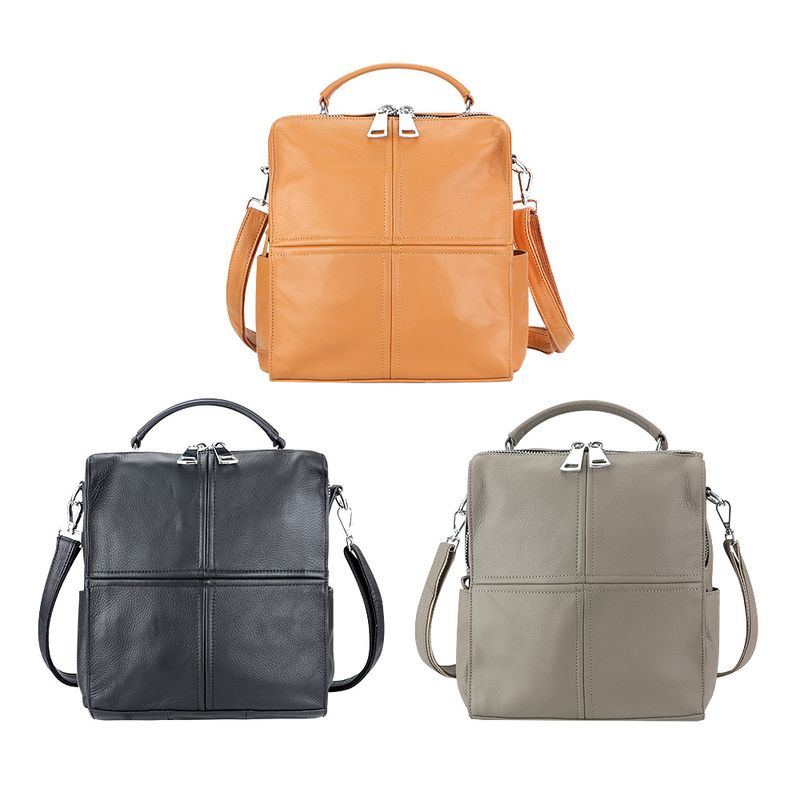 URBAN MASTER Damen-Rucksack aus echtem Leder in Sloid-Farbe, stiolle, schlichte Umhängetasche, modische_voghion.com