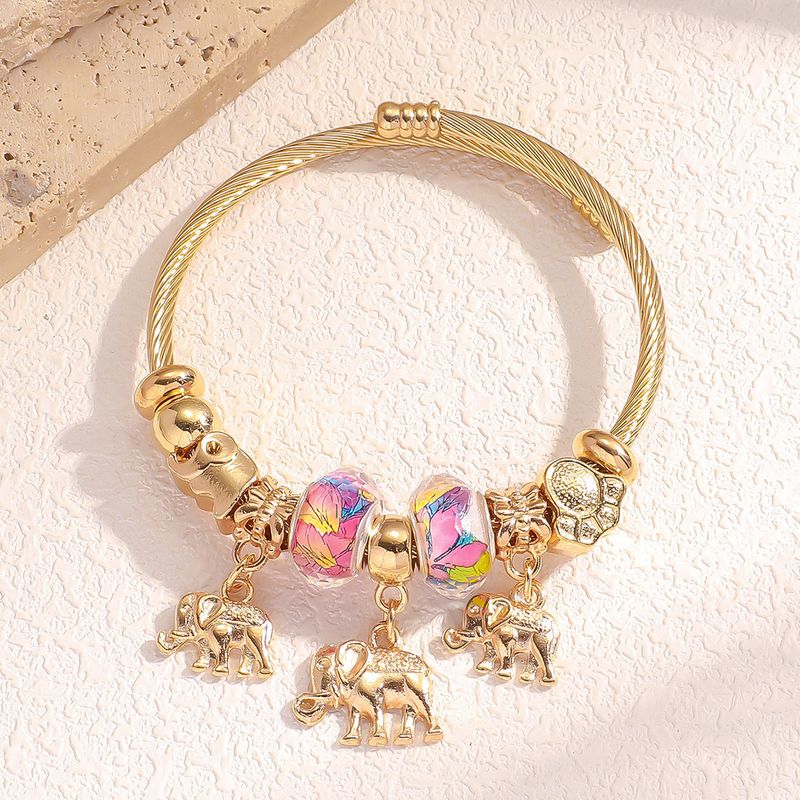 Neu Schmuck Mode Perlen Di Personalisierte Lock Einstellbare Titan Stahl Armband Weibliche_voghion.com