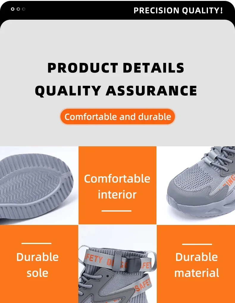 Men's Safety Boots Breathable Protective Work Footwear Steel Cap_voghion.com