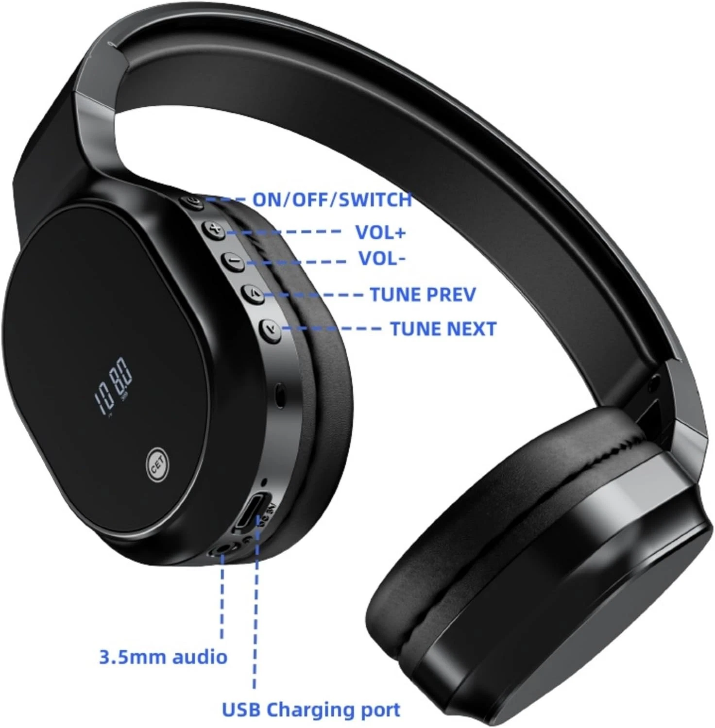 Fm Radio Wireless Bluetooth Headphones With Noise Reduction_voghion.com