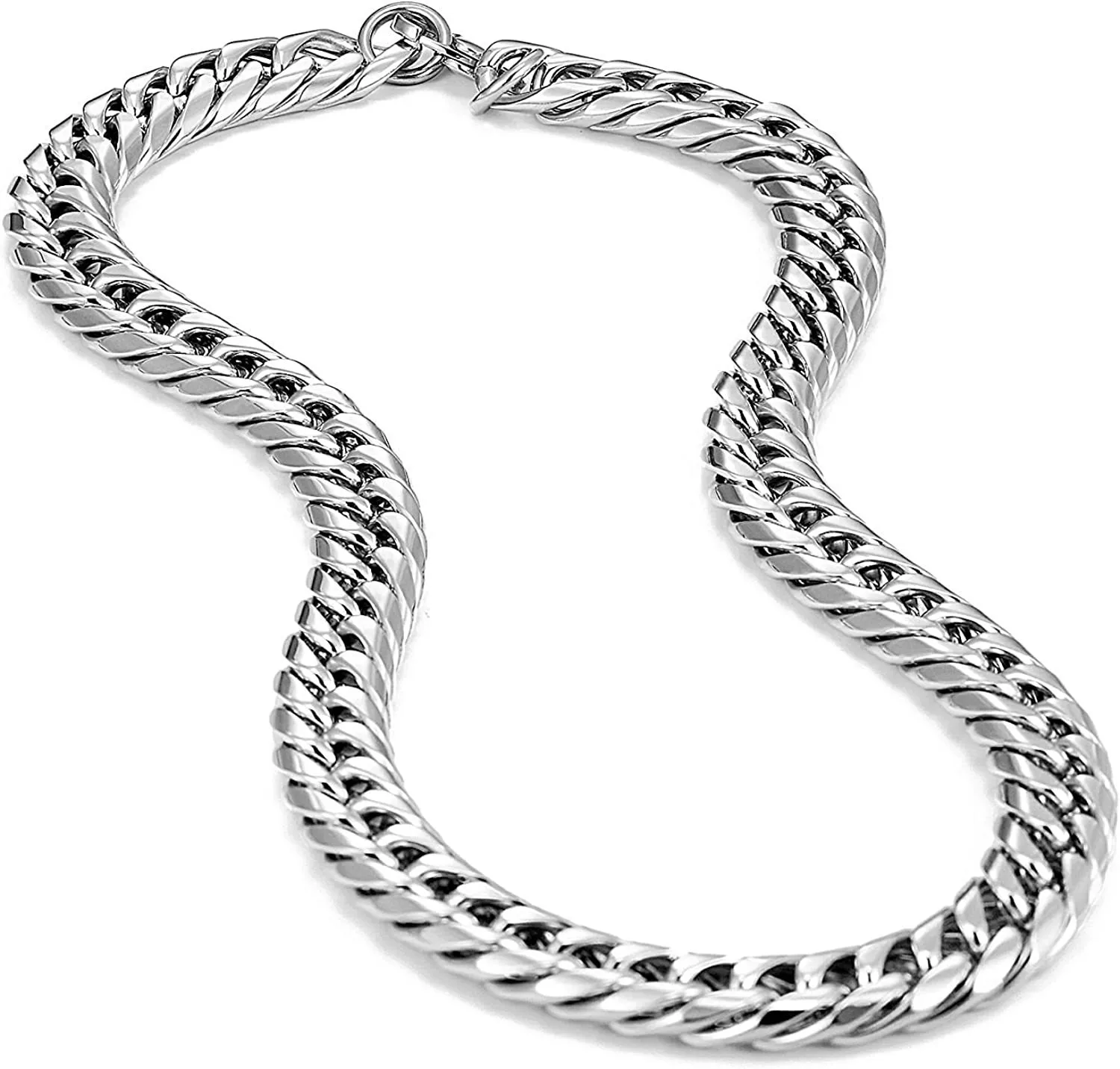 Chaînes Bijoux en acier titane Ne se décolore pas Collier chaîne en acier inoxydable pour homme Extra épais et large_voghion.com