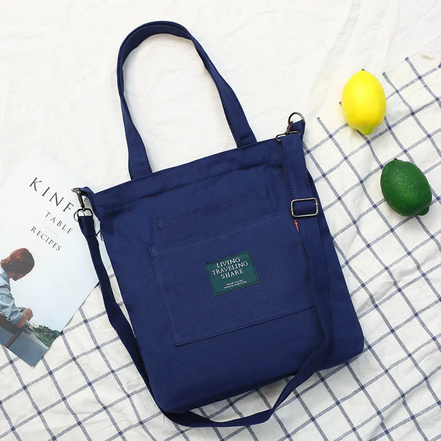 Kordelzug Frauen Handtaschen Große Kapazität Canvas Tasche Vintage Reißverschluss Klappe Schulter Messenger Umhängetaschen Beutel Bolsos_voghion.com