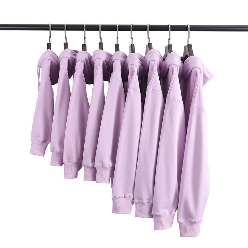 Frühling und Herbst 380G Große Woll Hoop Paar Familie Stil Einfarbig Schulter Hoodie Druck_voghion.com