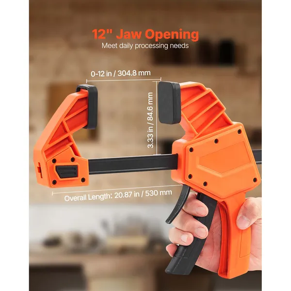 Quick-grip F-clamp Bar Clamps For Woodworking 2-pack Orange Black_voghion.com