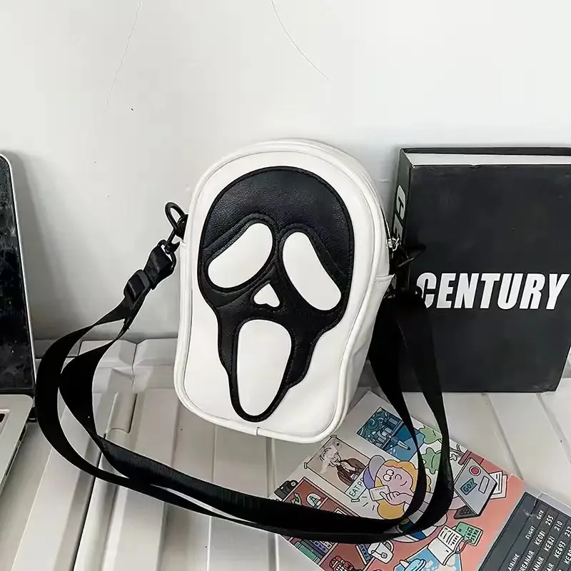 Y2K Vintage Shoulder Halloween Funny Lovely Devil Ghost Bag Ladies Leather Zip Purse PU Handbags Women Crossbody Bags_voghion.com