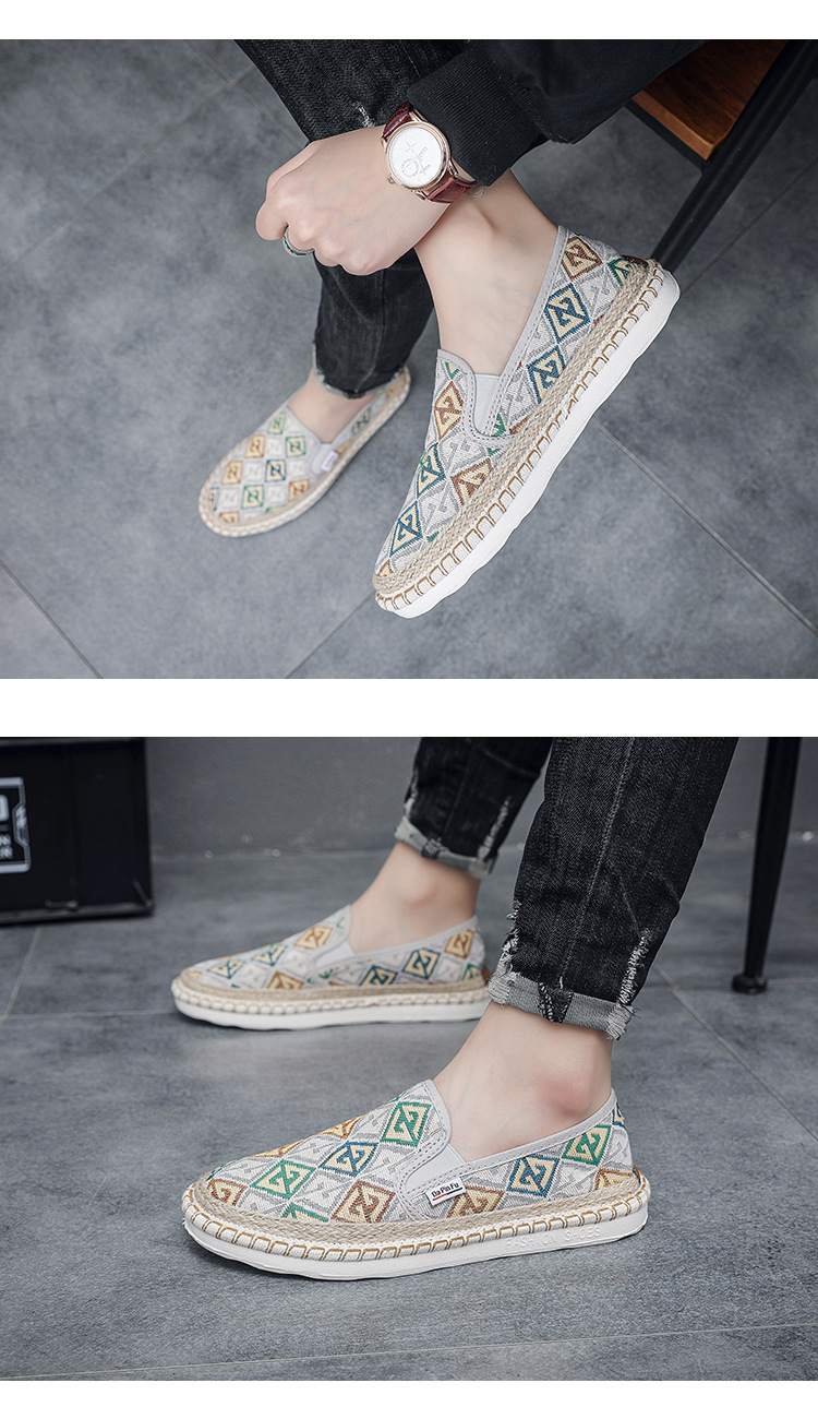 2024 Summer New One Step Old Beijing Cloth Trendy Linen Breathable Fisherman Men's Casual Shoes_voghion.com