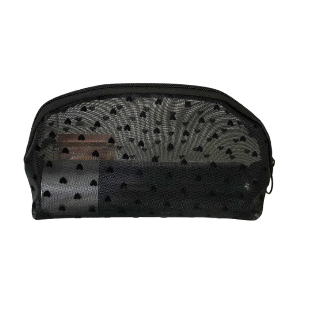 5Pcs Love Print Mesh Cosmetic Portable Toiletry Organizer Makeup Bag Multifunction Transparent Women Lipstick Storage_voghion.com