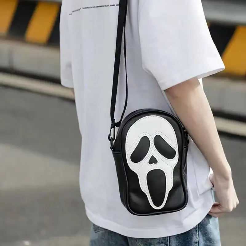 Y2K Vintage Shoulder Halloween Funny Lovely Devil Ghost Bag Ladies Leather Zip Purse PU Handbags Women Crossbody Bags_voghion.com