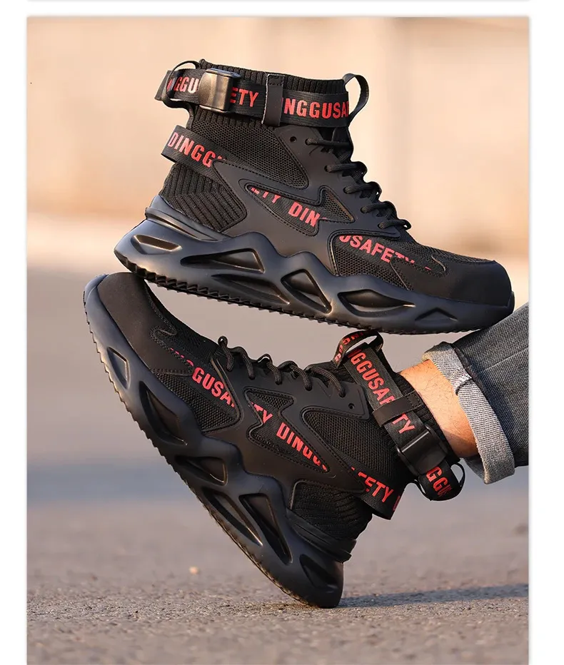 Men's Safety Boots Breathable Protective Work Footwear Steel Cap_voghion.com