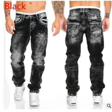 2022 Cross-Border Source European And American New Style Casual Open Long Straight Men’s Pants Hip-Hop Jeans