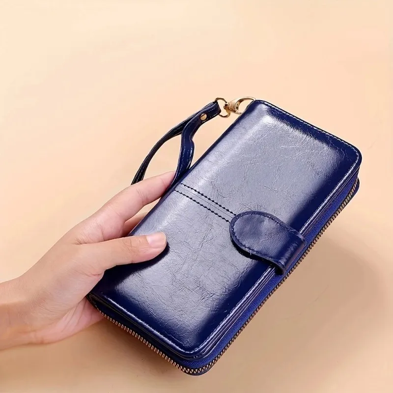 Portafoglio da donna in pelle con portamonete, porta carte, pochette lunga da donna, in saldo_voghion.com
