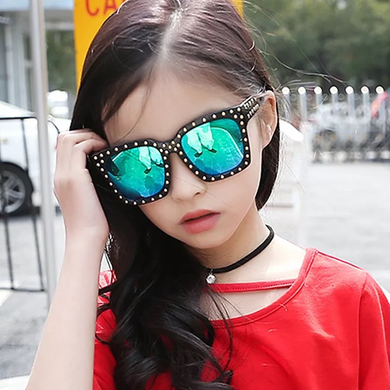 Mother&Kids Children's glasses girls diamond-encrusted cute baby sunglasses girl baby UV-resistant personality fashion sunglasses_voghion.com
