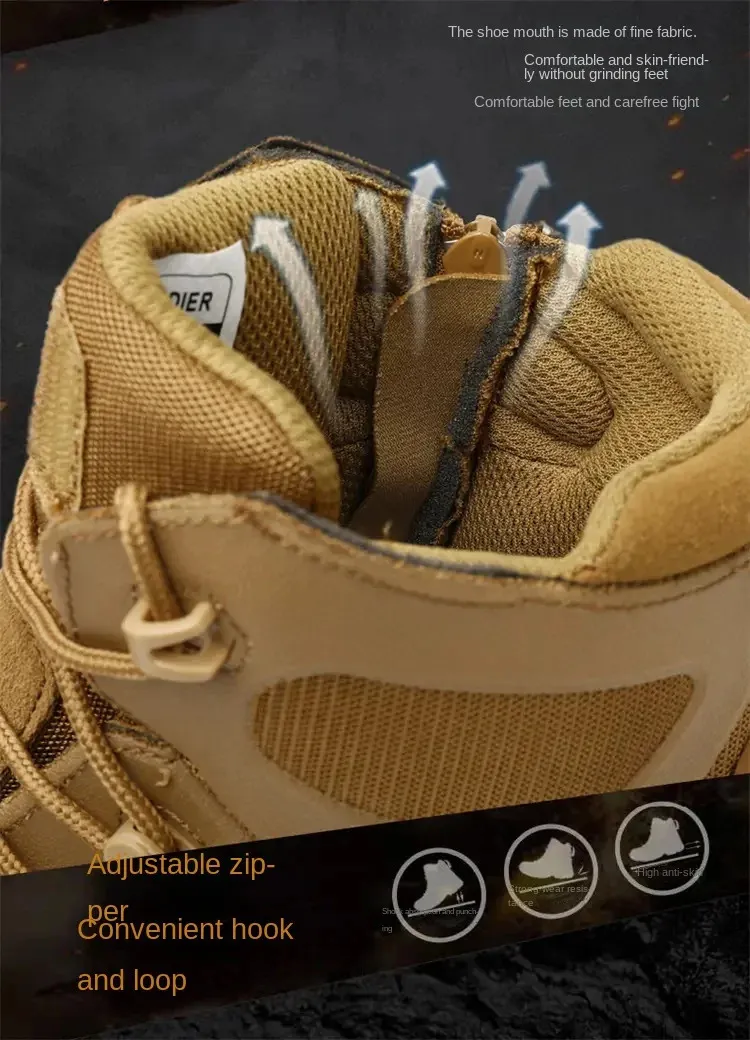Genuine Leather Tactical Boots Breathable Ankle Boots For Men_voghion.com