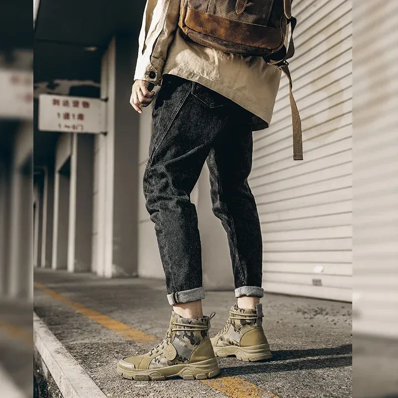 Herren Wanderschuhe Atmungsaktiv Camouflage Freizeit Stiefel_voghion.com