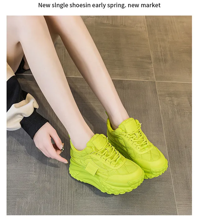 Zapatos deportivos de cuero genuino grueso con punta redonda y suela de bizcocho, transpirables, de malla y versátiles._voghion.com