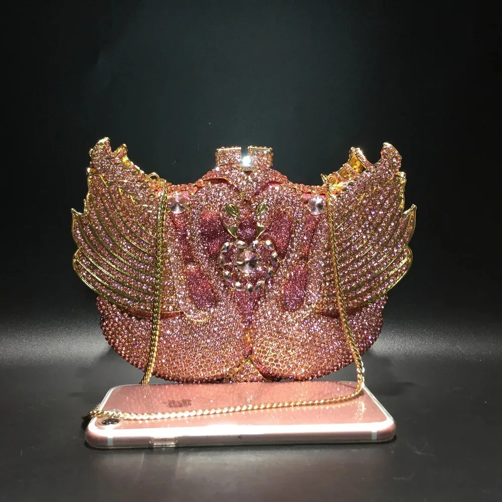 XIYUAN RosaPretoAzulDourado Cristal Noite Clutches Bolsa Oca Mulheres Metal Clutch Bolsa Casamento Festa Baile Jantar_voghion.com