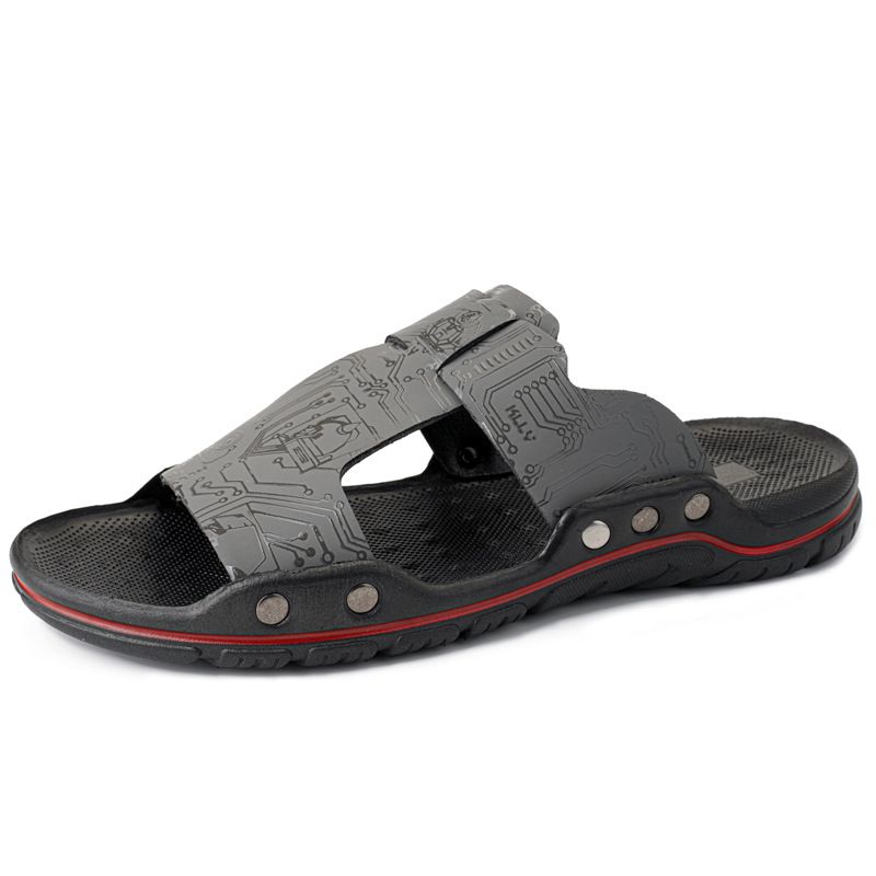 2023 Summer New One line Tuo Beach Shoes Soft Sole Casual Anti slip Large 48 Men's Sandals and Slippers_voghion.com
