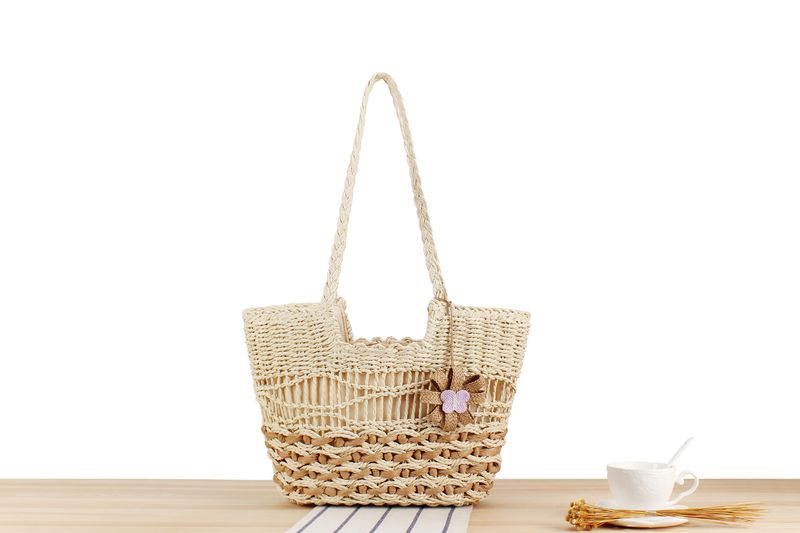 Neue Umhängetasche 2024, handgewebte Tasche im Bohemian-Stil, Strohtasche den Strandurlaub am Meer, modische_voghion.com