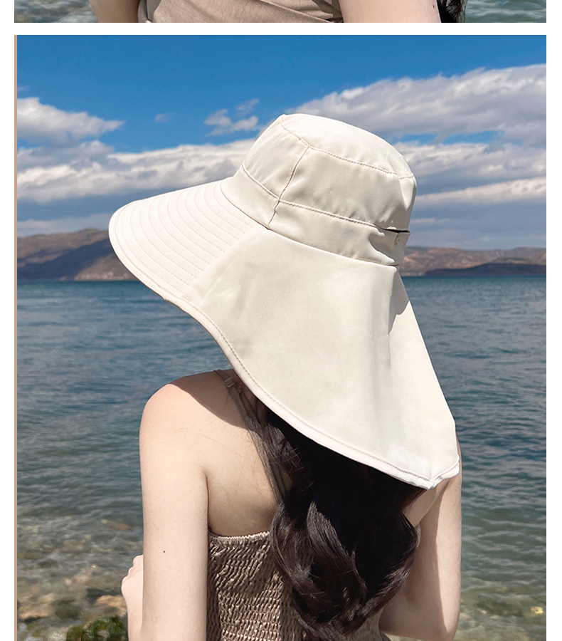 Cappello estivo da esterno con protezione solare e foro per coda di cavallo, versione coreana del cappello da pescatore a scialle a tesa larga alla moda per bambini_voghion.com