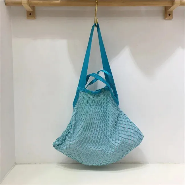 Borsa a rete intrecciata alla moda per donna, borsa a tracolla casual da donna, grande capacità, grande tote bolsa 240823_voghion.com