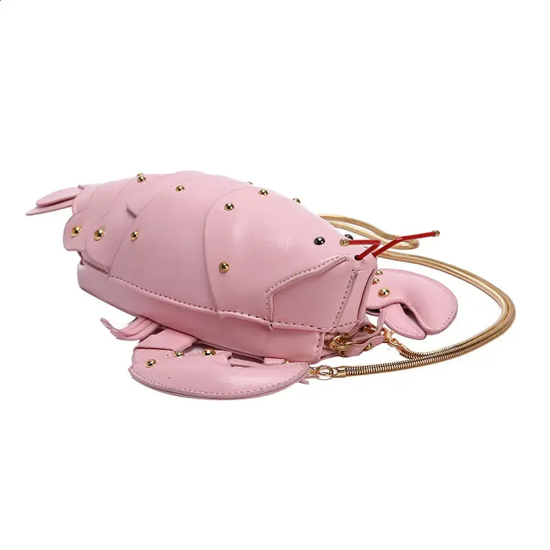 Modische, süße Umhängetaschen aus PU-Leder in Hummerform für Frauen, Schultertasche für Damen, Umhängetasche 240820_voghion.com