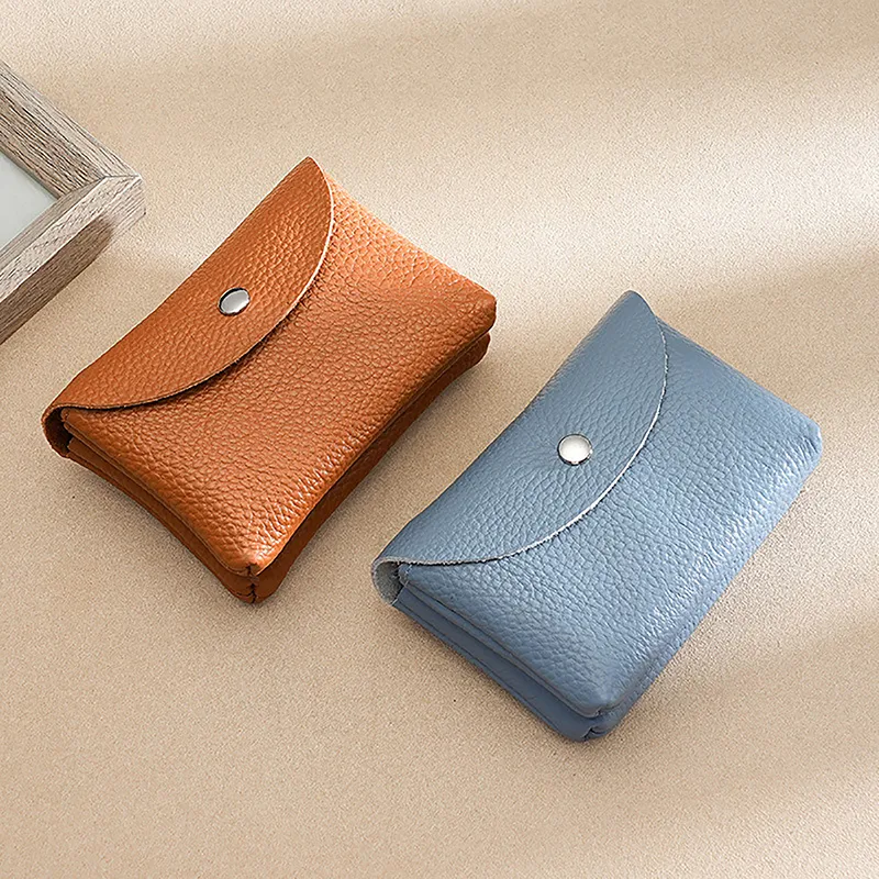 Cowhide Women's Small Purses Fashion Female Short Coin Wallets Pouch Handbag For Girls Card Holder Money Bag_voghion.com