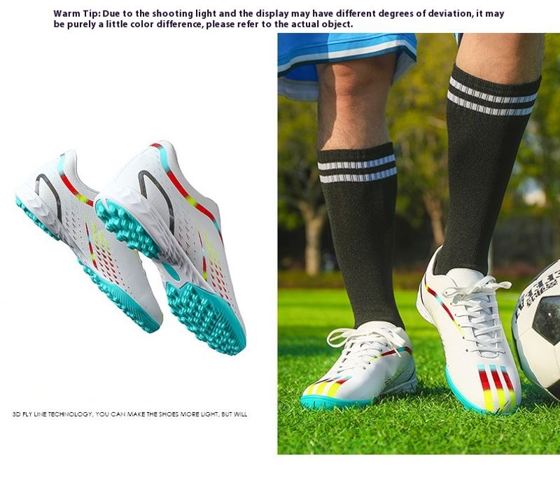Fußballschuhe Herren und Damen mit langen gebrochn Spikes, professionelle Trainings-Sneakers, Sportschuhe für_voghion.com
