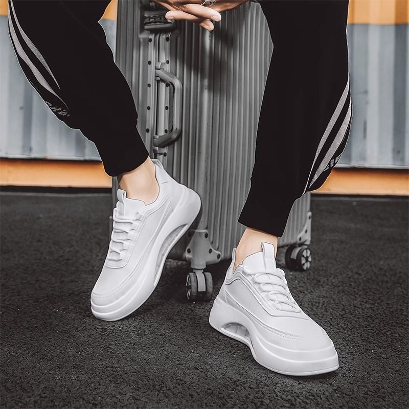 2024 New Summer Versatile Sports Board Men's Casual Leather Elevated Little White Trendy Shoes_voghion.com