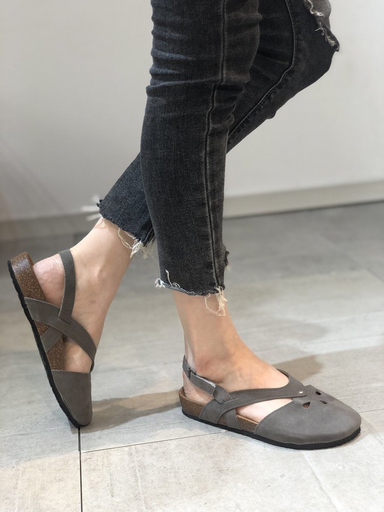 Women's one-line buckle flat sandals_voghion.com