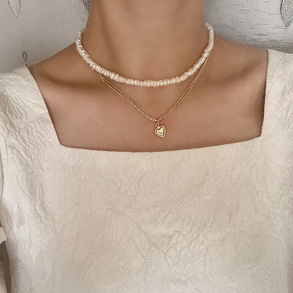 Catene Vintage Catena Spessa OT Fibbia Collana Girocollo Per Le Donne Punk Argento Colore Metallo Geometrico Stratificato Gioielleria di Moda_voghion.com