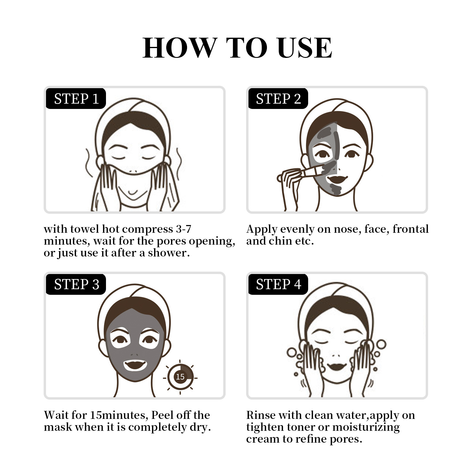 Jayswing Bastone al carbone attivo Pulizia profonda del viso Pori Punti neri Macchie Maschera facciale solida_voghion.com