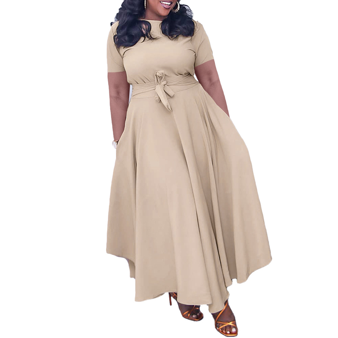 Frauen Kleidung sommer neue mode temperament riemen große größe außenhandel kleid_voghion.com