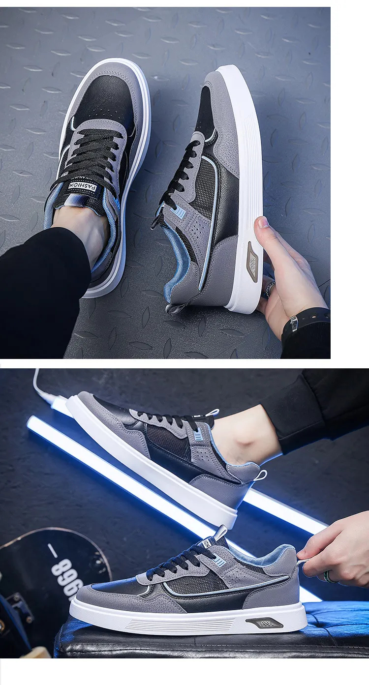 Men's Breathable Mesh Casual Board Shoes Comfortable Sneakers_voghion.com