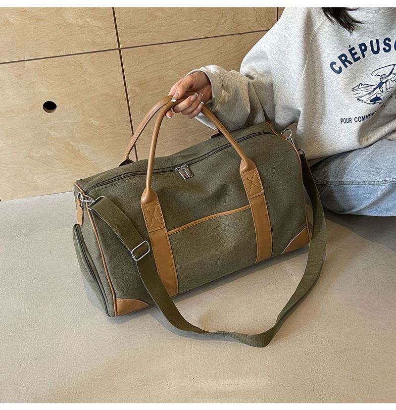 Neutrale Handreisetasche, große Outdoor-Reisetasche, Sport- und Fiesstasche Damen, Retro-Gepäcktasche aus Canvas für_voghion.com