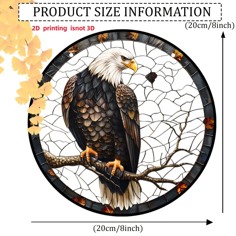 Attrape-soleil aigle à tête blanche - Art acrylique vibrant de 8 pouces. Décoration patriotique pour porches ou trésor de pendaison de crémaillère significatif._voghion.com