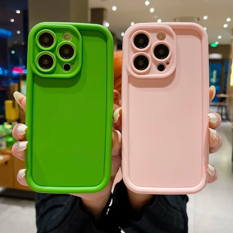 Paredzēts 15 futrāļiem uz Candy Color silikona mīkstā vāciņa iPhone 14 PLUS 11 12 Pro XS XR Max 13 15pro kameras aizsargvāciņam_voghion.com