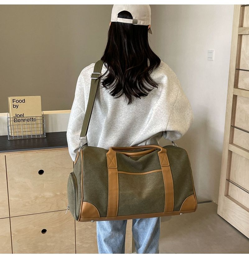 Neutrale Handreisetasche, große Outdoor-Reisetasche, Sport- und Fiesstasche Damen, Retro-Gepäcktasche aus Canvas für_voghion.com