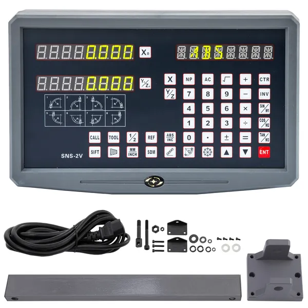 Digitale 2-Achsen-Anzeige für Fräs- und Drehmaschinen, Linearmaßstab-Encoder, Auflösung 0,05–2 mm, TTL-Signal, hohe Präzision, robustes Gehäuse_voghion.com