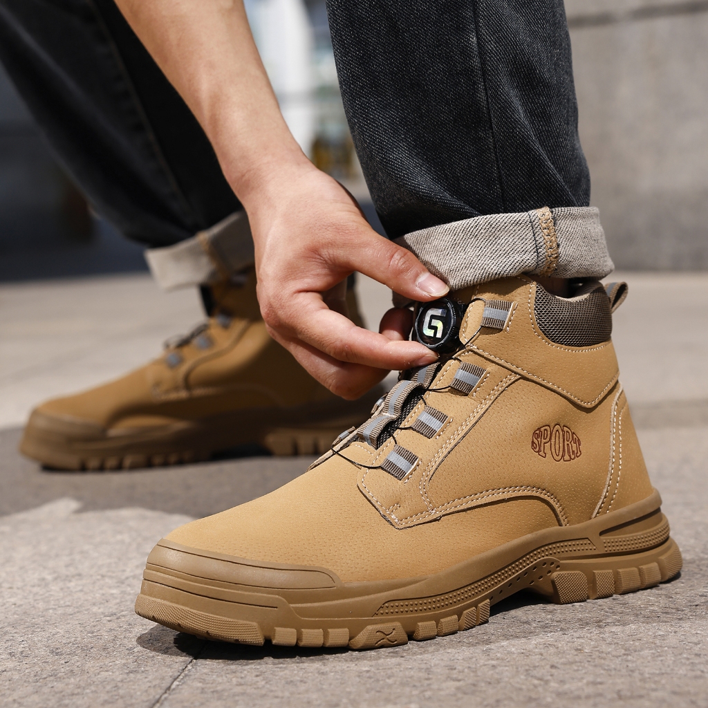 Bottes de sécurité GUYISA pour hommes, chaussures de travail imperméables, embout en acier, résistantes à l'usure, 5035, 39-45_voghion.com