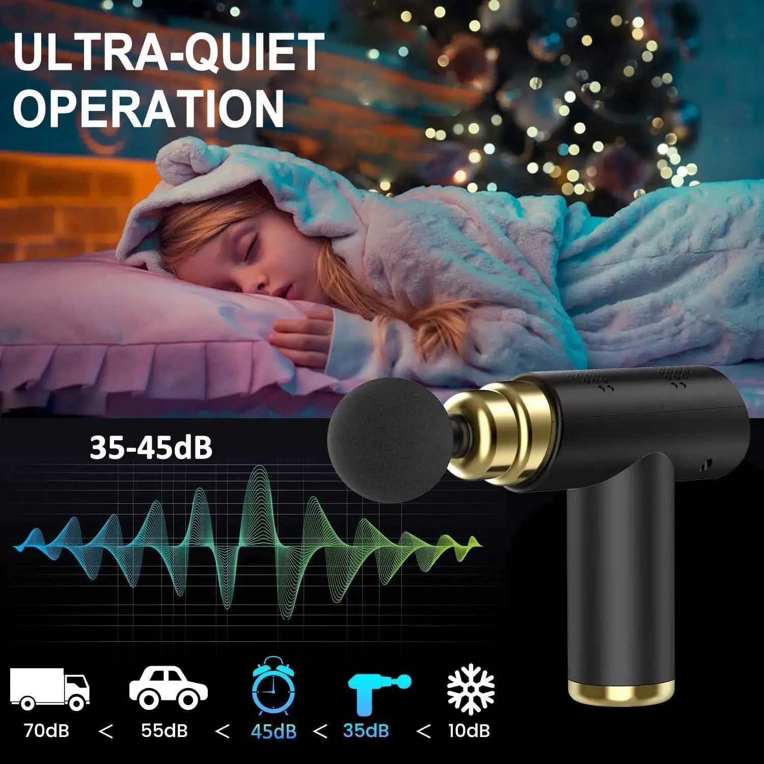 6-Speed Massage Gun - 4 Heads｜Shoulder/Leg Pain Relief_voghion.com