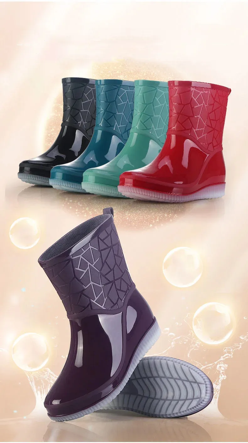 Waterproof Women's Rain Boots Non-slip Kitchen Shoes For Working_voghion.com