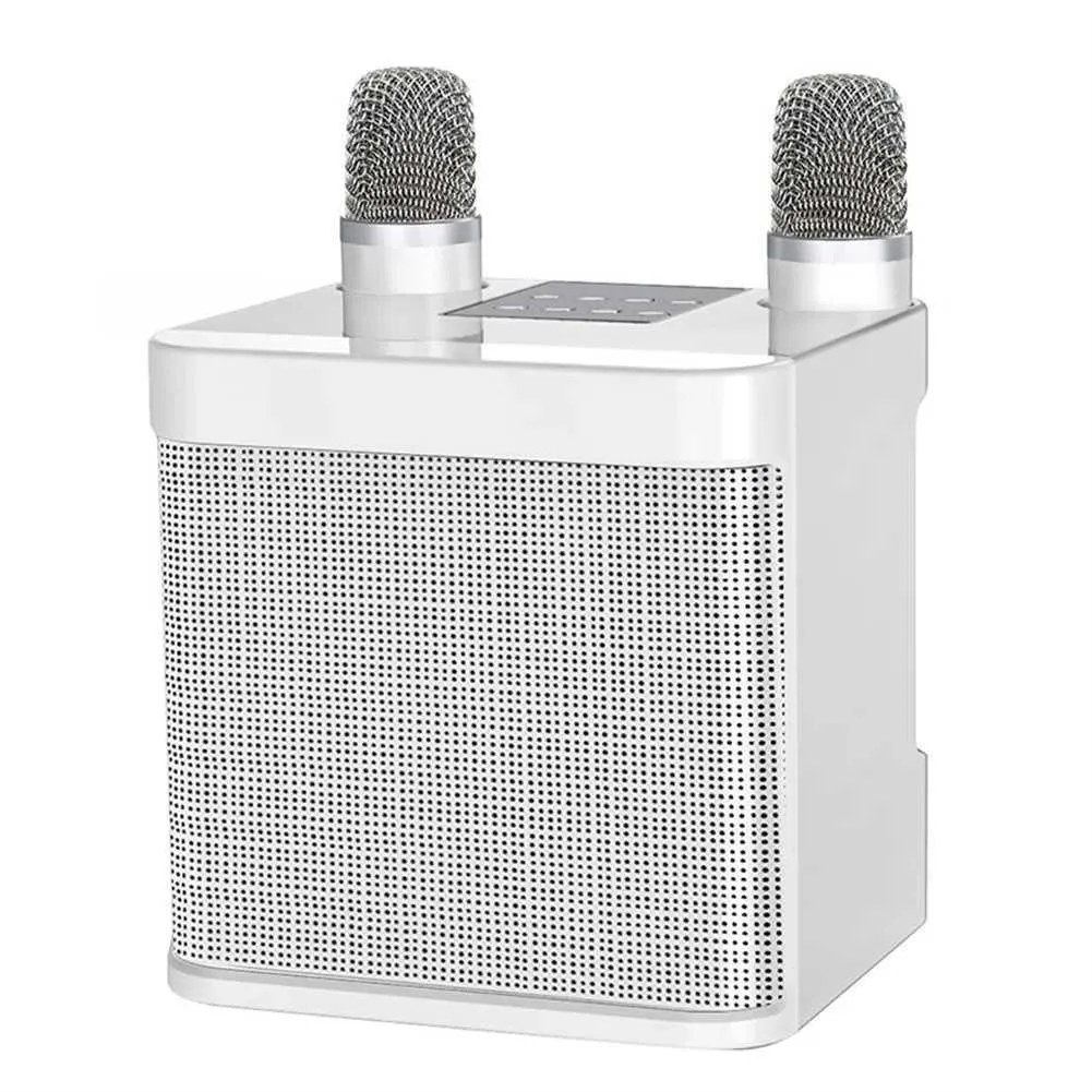 Karaoke Hine With Dual Microphones Portable Bluetooth Speaker Studio Subwoofer AUX TF Card U Disk Player Home Family_voghion.com