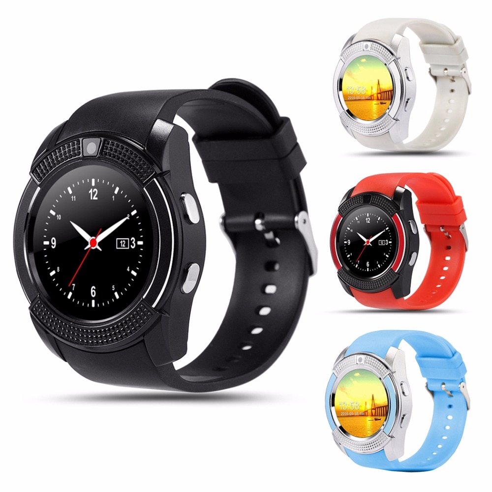 ♥ Direkt verfügbar + GRATIS Liwwerung ♥ V8 Smartwatch TF SIM Auer Bluetooth Schrëttzieler Kamera 2G Faarfdisplay Handgelenk Sport Auer Waasserdicht Apparat Android_voghion.com