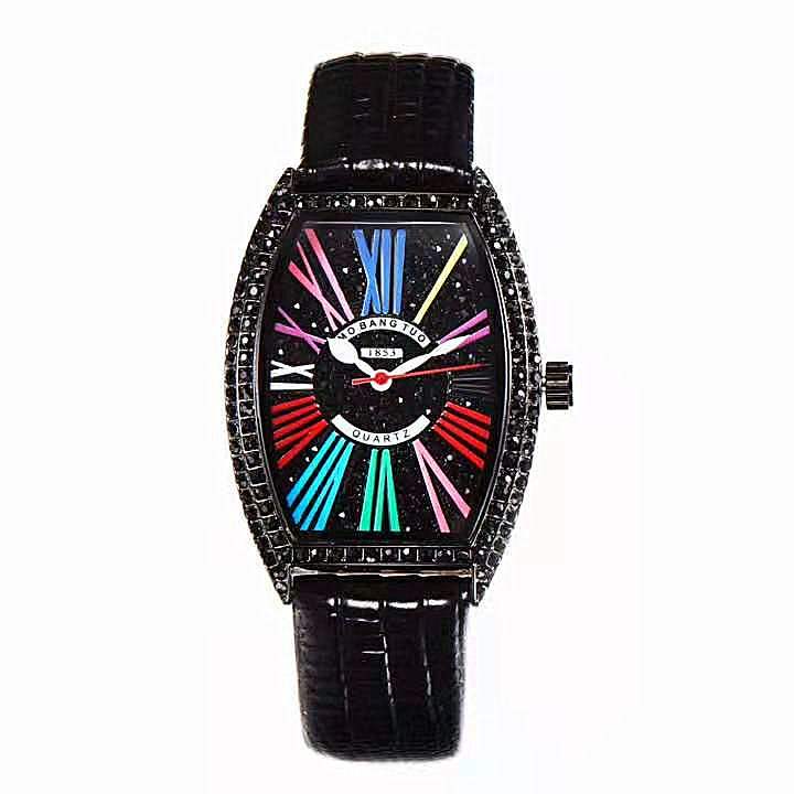 Micro Network Red Wine Bucket Klassische römische Roségold-Paaruhr für Herren und Damen_voghion.com