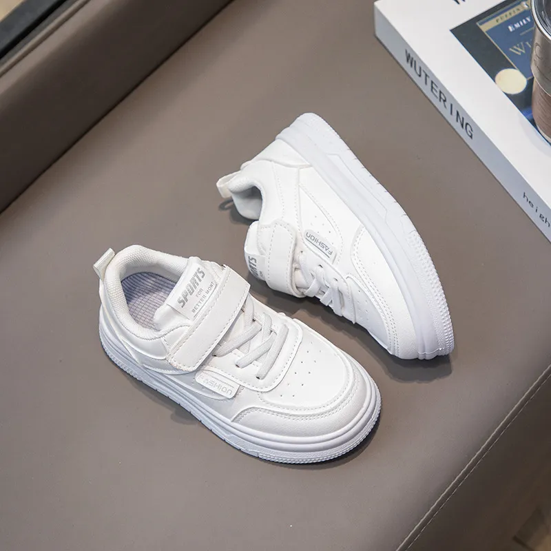 Toddler White Leather Pink Yellow Cute Girls Sneakers Littlesprouts Anti Slip Lightweight Kids Casual Board Soft Sole_voghion.com