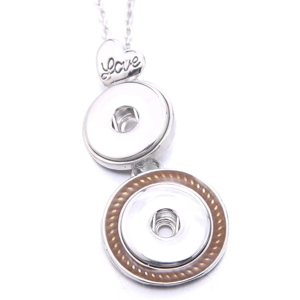 Collane con ciondolo Bottone a pressione Gioielli Vintage Alta qualità Metallo 18mm Collana per donne Ragazze Gioielli fai da teCiondolo Sidn22_voghion.com